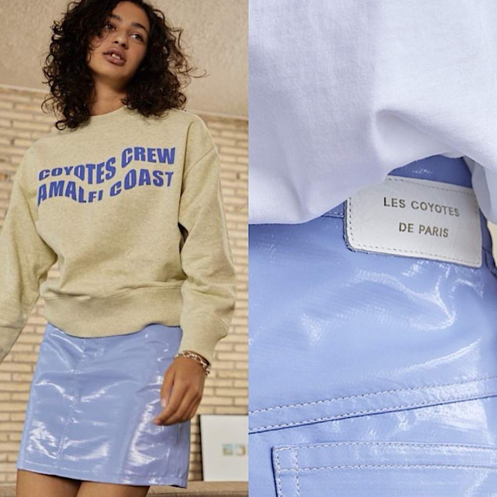 LES COYOTES DES PARIS Puck PVC Baby Blue Mini Skirt